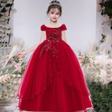 Cinessd Girls Princess Dress Long Formal First Communion Children Party Gown Kids Clothes Children Wedding Evening Birthday Vestidos