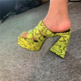Cinessd  Chunky Heels Slippers Women Thick Bottom Sandals Woman Summer 2022 Platform Shoes High Heels Gladiator Sandals Women Flip Flops