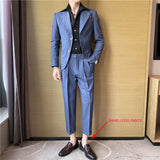 CINESSD   ( Jacket + Pants ) Spring and Summer New Boutique Fashion Men's Formal Business Suit 2-piece Set Groom Wedding Dress Party Suit