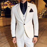 CINESSD    6XL 7XL Jacket Vest Pants High-end Brand Boutique Fashion Men's Solid Color Casual Business Suit Three-piece Suit Groom Wedding