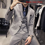 CINESSD    6XL 7XL Jacket Vest Pants High-end Brand Boutique Fashion Men's Solid Color Casual Business Suit Three-piece Suit Groom Wedding