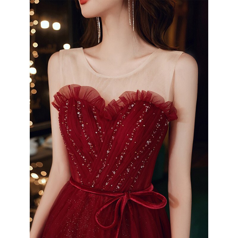 Cinessd  fashion inspo    Glitter Beading Ruffle Prom Gown Lace Up Slim Waist Floor Length Evening Dresses 2023 New Women Banquet Formal Party Dress