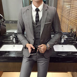 CINESSD   Jacket Vest Pants Mens Casual Business Formal Thin Solid Color Suit 3Pcs and 2Pcs High-end Groom Wedding Dress Blazer Trousers