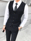 CINESSD    Men's Plaid Vest Pants 2pcs Business Professional Youth Office Worker Formal Wear Wedding Banquet Gentleman Suit Dress Waistcoat