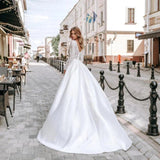 Cinessd Back to school outfit Charming Deep V-Neck Mermaid Wedding Dresses Cap Sleeve Lace Appliques Backless Formal Satin Robe De Mariée Customize Made