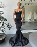 Prom Dresses Cinessd Sunny Newest Black Long Prom Dresses Sleeveless Long Train Evening Dress Satin Formal Party Gowns Vestidos De Festa