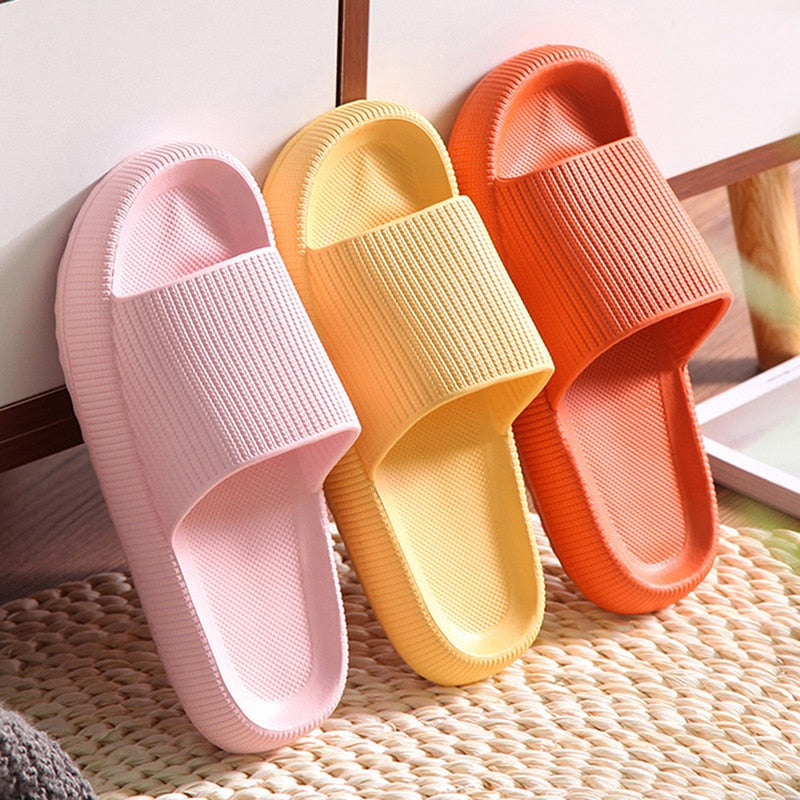 Cinessd  Rimocy Thick Sole Home Women Soft Slippers Summer Casual Non-Slip Slides Woman Flat Heels Comfortable Sandals Female Flip Flops