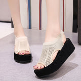Women's Sandals Wedges Footwear Summer Platform Sandals Women Shoes Female Slip on Peep Toe Ladies Sneakers Casual