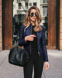 Cinessd  Suit Small Coat PU Leather Coat Zipper Spring And Autumn Women's Wear Short Women's Coat 2022 Jean Jacket Woman Jacket  Jackets