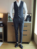 CINESSD     S-7XL ( Vest + Pants ) Mens Boutique Plaid Formal Business Suit Vest and Pants 2 Piece Set Groom Wedding Dress Slim Waist Coat