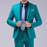 CINESSD     New Men's Boutique Business Solid Color Wedding Hostess Suits Pants / Male Evening Dress Blazers Jacket Trousers 2 Pcs Set
