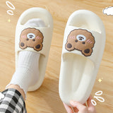 Summer Women Men's Slippers Thick Platform Beach Slide Sandals Non-slip Flip Flops Funny Design Cartoon Clouds Ladies Bath Shoes