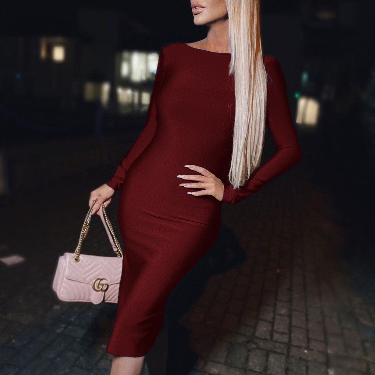 Cinessd  Summer Bodycon Dress Women Party Dress 2022 New Arrivals Long Sleeve Off The Shoulder Dress Elegant Sexy Club Night Dresses