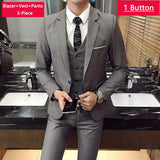 CINESSD   Jacket Vest Pants Mens Casual Business Formal Thin Solid Color Suit 3Pcs and 2Pcs High-end Groom Wedding Dress Blazer Trousers