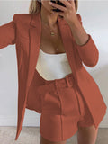 Cinessd Back to school outfit Shorts Suit Sexy Temperament Cardigan Fashion Leisure Suit Coat Women 2 Piece Women Short Set with Blazer  2 Pieces for Office