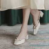 Cinessd Back to school 2022 Women Shoe Pumps High Square Heel Fairy Sandals Korean Designer Casual Platform French Mules