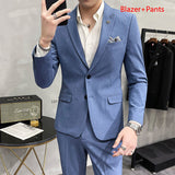 CINESSD   Blazer Pants Formal Business Office Mens Casual Suit Groom wedding dress party stage performance tuxedo Jacket Trousers