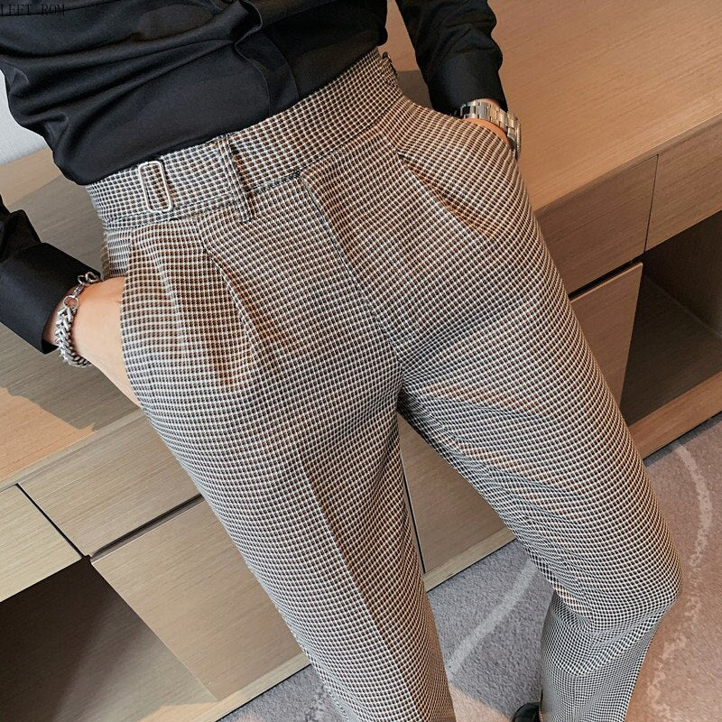 CINESSD     19 Color British Style Autumn Solid Business Casual Suit Pants Mens Clothing Simple Match Formal Wear Office Trousers Straight