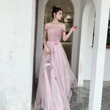 Cinessd   New Banquet Long Elegant  Applique Party Prom Gowns Back Lace Up Evening Dress