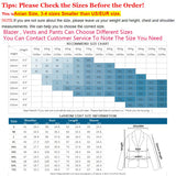 CINESSD    7XL Blazers Vest Pants 3Pce and 2pce Set High Grade Fashion Pure Color Mens Slim Formal Business Suit Groom's Mens Wedding Dress