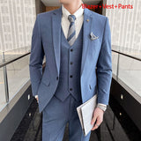 CINESSD     Blazer Pants and Vest Mens Casual Office Business Suit In Solid Color Plaid Groom's Wedding Dress Party Tuxedo Stage Dance Suits