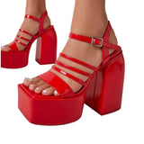 Cinessd  Platform Sandals Women Chunky Heels Shoes Summer 2022 Thick Bottom Sandals Ladies Flip Flops Woman Peep Toe Slippers Rome Style