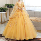 Cinessd  fashion inspo    Lace Beading Quinceanera Dresses with Cape Small V Neck Gowns Sleeveless Big Hemline Ball Gown Robe 2023 Vestidos De Noche