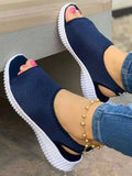 Summer Women Shoes 2022 Mesh Fish Platform Shoes Women's Closed Toe Wedge Sandals Ladies Light Casual Sandals Zapatillas Muje