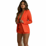 Cinessd Back to school outfit Shorts Suit Sexy Temperament Cardigan Fashion Leisure Suit Coat Women 2 Piece Women Short Set with Blazer  2 Pieces for Office