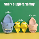 Cinessd  Man Women Cartoon Shark Slippers 2022 Summer Anti-Skid EVA Flip Flops Woman Sandals Soft Sole Home Indoor Slides For Kids Adults