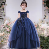 Cinessd Girls Princess Dress Long Formal First Communion Children Party Gown Kids Clothes Children Wedding Evening Birthday Vestidos