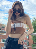 Cinessd 2023 Summer New Y2K Mini Cami Tops One Shoulder Crop Tops For Women Printed Korea Camisole Jennie’S High Street Party Wear