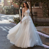 Cinessd Back to school outfit Romantic Princess Wedding Dress For Bride 2022 One Shoulder Sleeveless Pleat Draped Soft Tulle 3D Flowers A Line For Women Robe