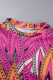 Cinessd Multicolor Casual Print Tassel Patchwork Half A Turtleneck Long Sleeve Dresses